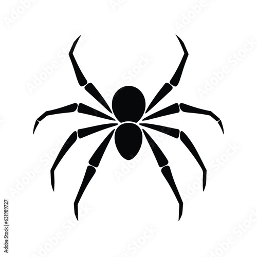 Silhouette spider for decoration for Halloween vector isolated on white background