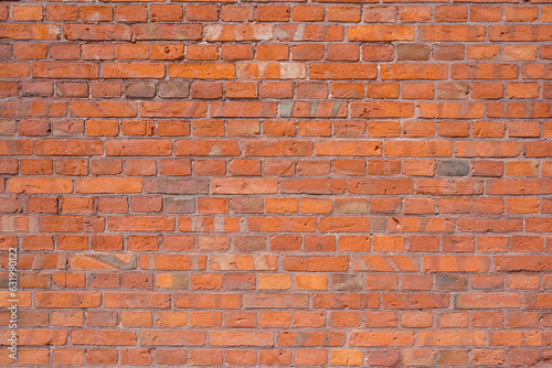 Background from an old wall made of red clinkler bricks