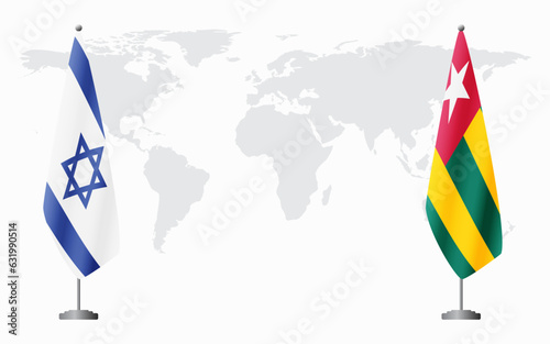 Israel and Togo flags for official meeting