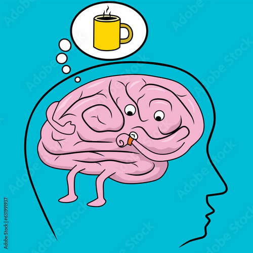 brain with a brain coffe time break time