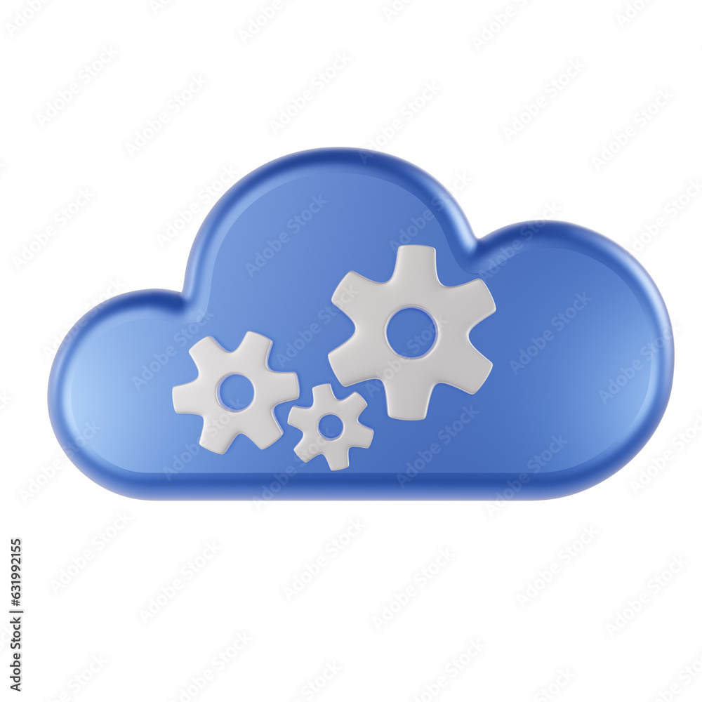 Cloud setting Technology 3d icon set Cloud setting Technology 3d icon set
