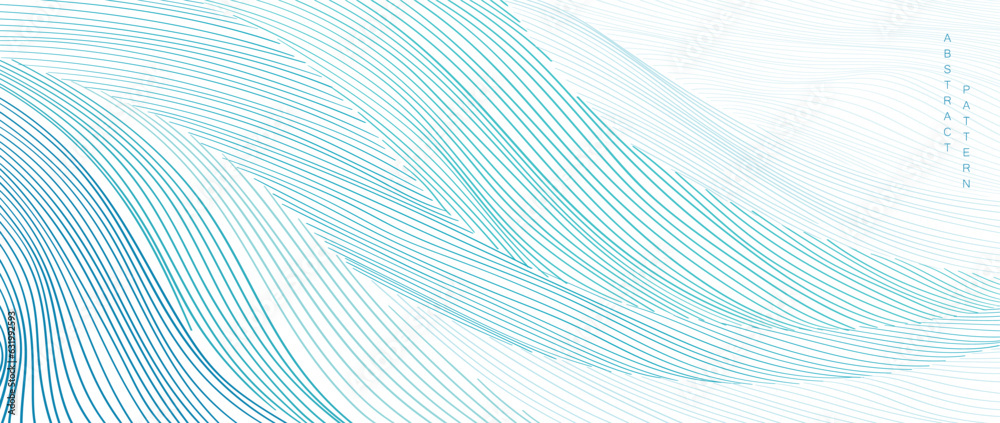 Japanese background with line wave pattern vector. Abstract template ...
