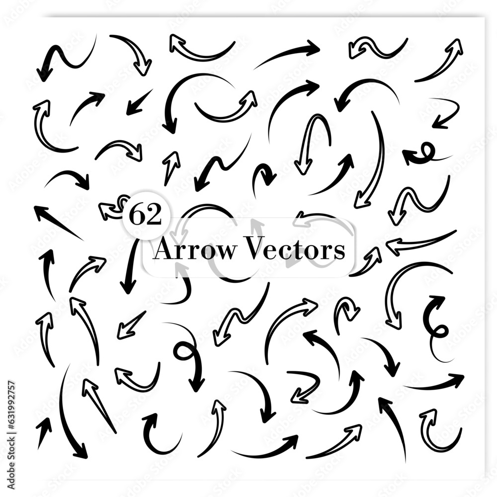 Vector hand-drawn arrow sets Vector hand-drawn arrow sets