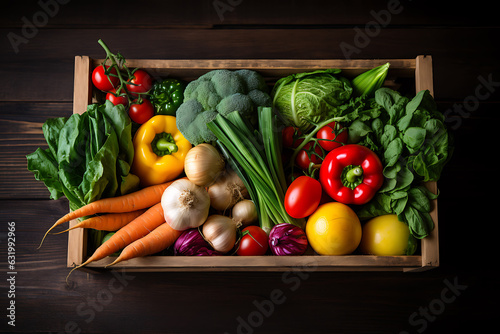 Healthy Fresh Vegetables on table. Product.