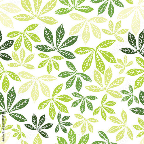 abstract cassava leaf seamless pattern