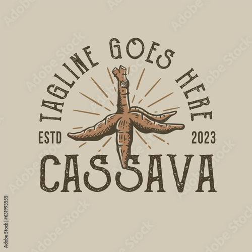 hand drawn cassava vintage logo