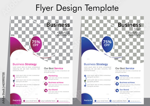 Vector professonal business flyer design template.Corporate flyer design template.