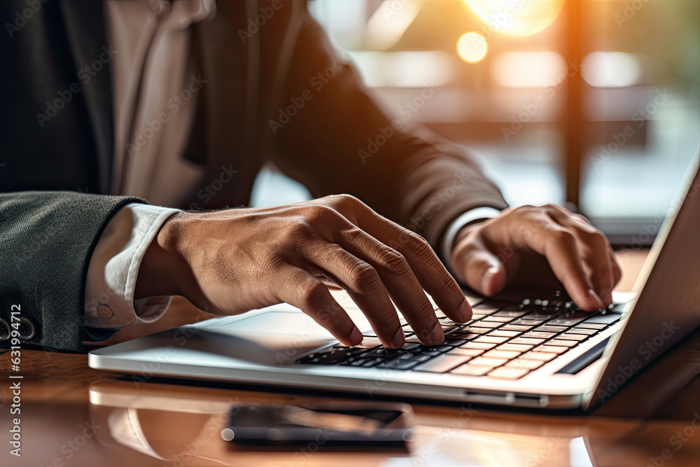 Close up of businessman hands typing on laptop keyboard. Close up of male hands typing on laptop keyboard. Business concept Close up of businessman hands typing on laptop keyboard. Close up of male hands typing on laptop keyboard. Business concept