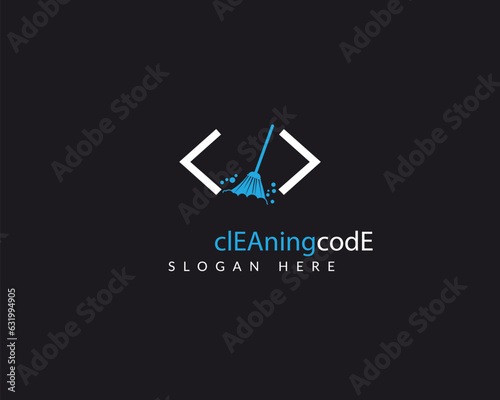 Cleaning Code Logo icon for tech company