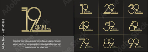 set of anniversary logotype golden color for special celebration event © CRIMSONRED