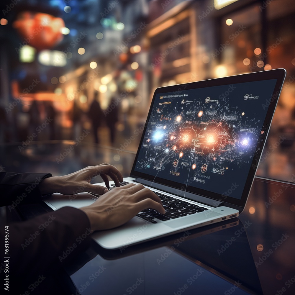 close up on man hand using tab pad on laptop to working about futuristic of social media marketing icon for internet network technology and business close up on man hand using tab pad on laptop to working about futuristic of social media marketing icon for internet network technology and business
