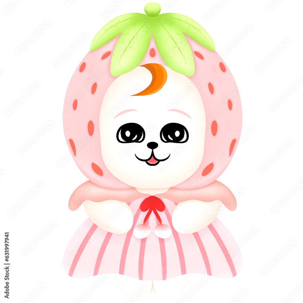 Obraz premium Cute little doll cartoon isolated illustration
