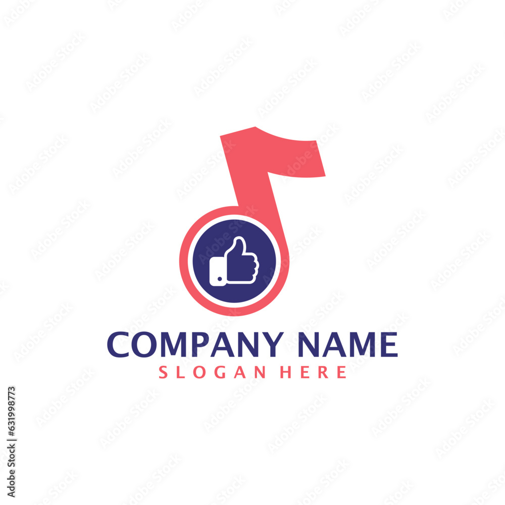 Like Music logo design vector. Good Music logo design template concept Like Music logo design vector. Good Music logo design template concept