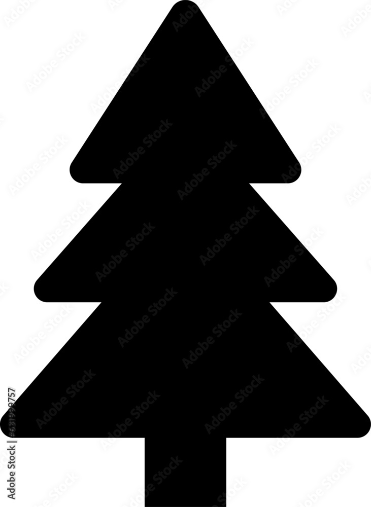 Obraz premium Christmas tree, spruce, pine icon vector image.