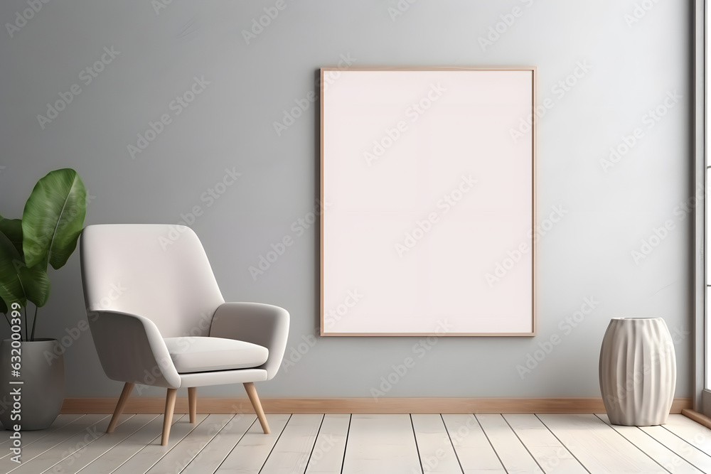 Subtle and Modern Gallery Setting Frame Mockup, generative ai Subtle and Modern Gallery Setting Frame Mockup, generative ai