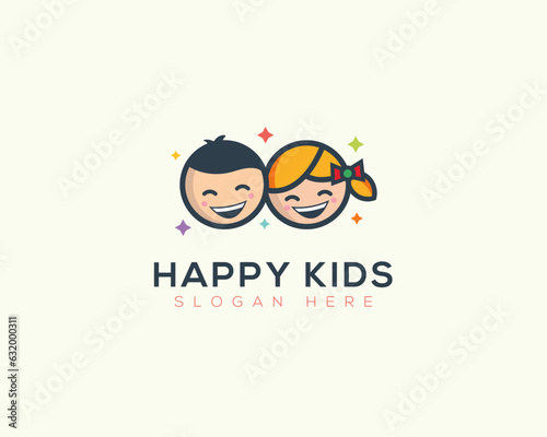Happy Kids faces Logo for business