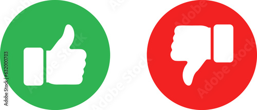 Thumbs up and thumbs down. Vector icon.