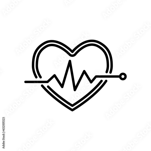 heartbeat icon vector in line style