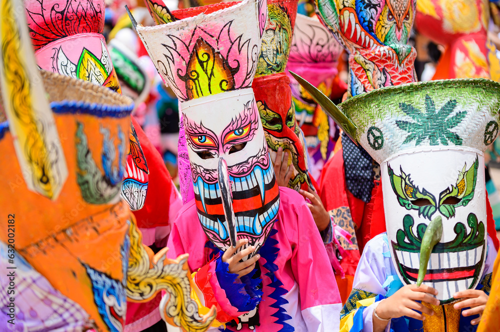 Fototapeta premium Phi Ta Khon ghost festival in Thailand.