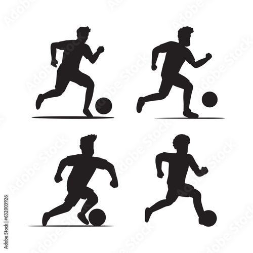 Man play soccer silhouette vector