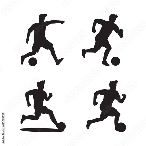 Man play soccer silhouette vector