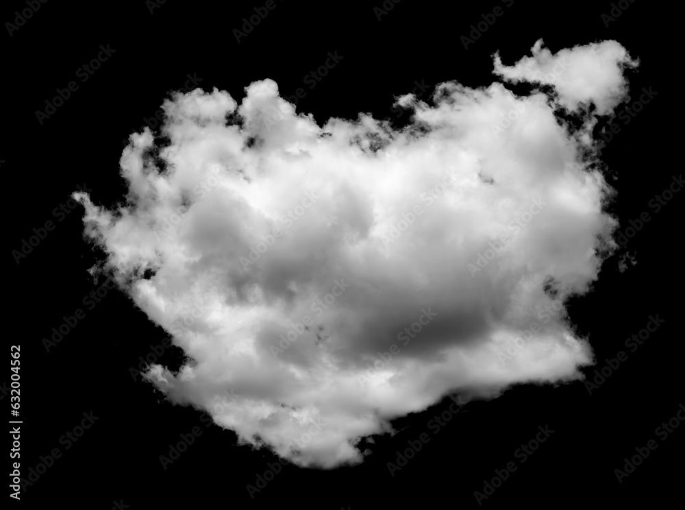 White cloud isolated on a black background realistic cloud White cloud isolated on a black background realistic cloud