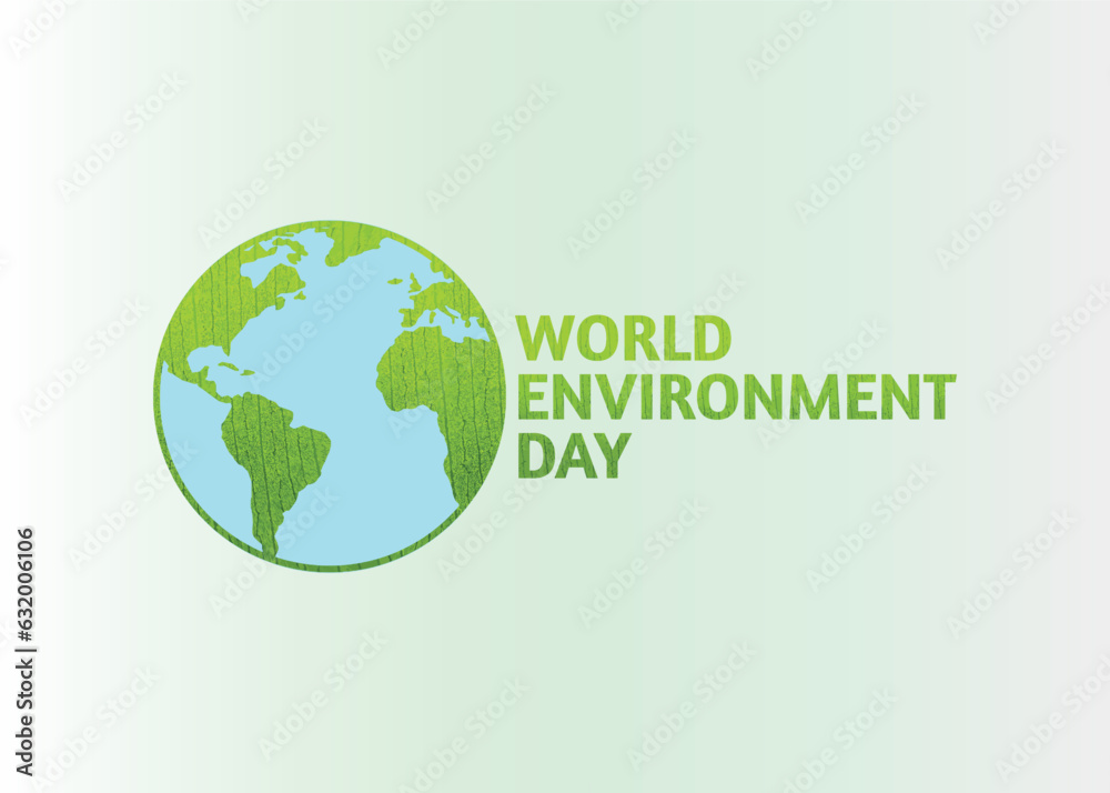 World Environment day concept design. Happy Environment day, 05 June. World map with Environment day green text background vector illustration. World Environment day concept design. Happy Environment day, 05 June. World map with Environment day green text background vector illustration.