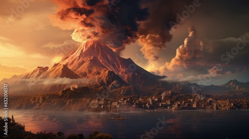 volcano eruption on the island