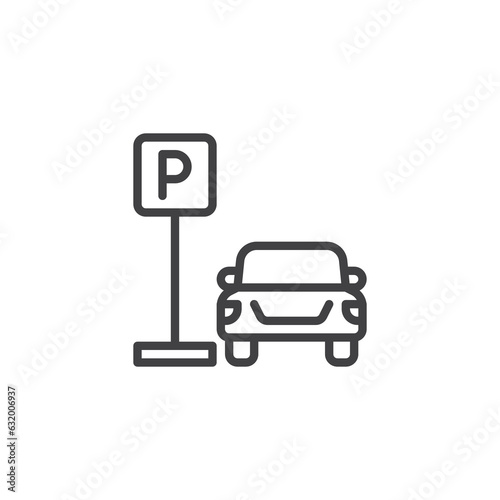 Car Parking line icon