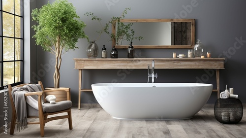 Modern Bathroom with Freestanding Soaking Tub