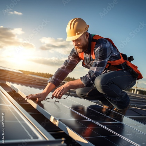 Workers in Construction of Green Solar Energy