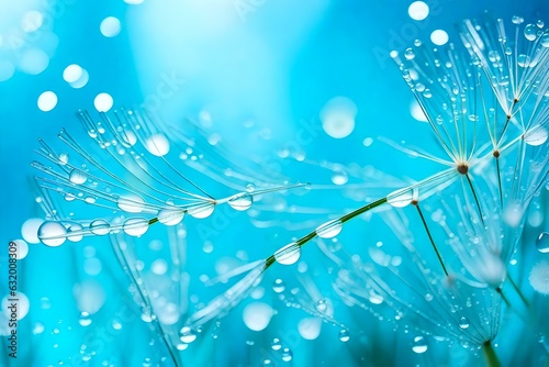 water drops on a green leaf