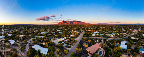 Dusk over the Catalina Foothills and the beautiful Santa Catalina Mountains, just north of Tucson, Arizona photo