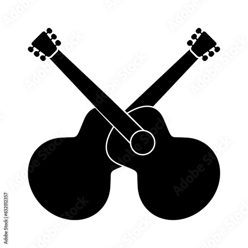 Two acoustic guitars. Flat vector illustration isolated on white background.