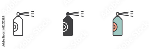 Spray can different style icon set