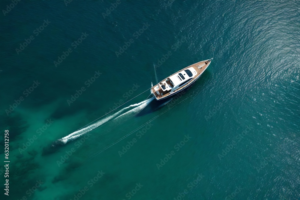 Fototapeta premium motor boat in the sea generated by AI tool