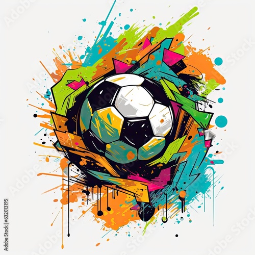 Soccer Clip Art or T-Shirt Design illustration © 4kclips