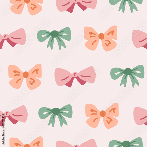 Festive seamless pattern with colorful bows