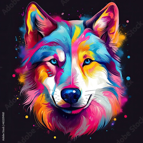 Husky Clip Art or T-Shirt Design illustration