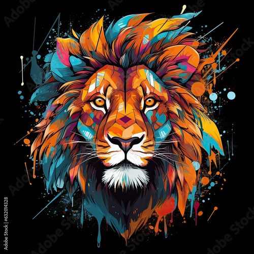 Lion Clip Art or T-Shirt Design illustration