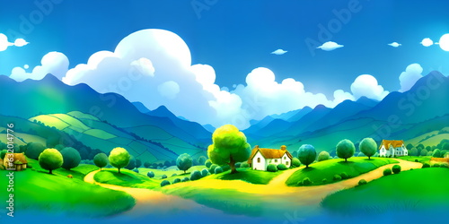 Story Book Style 360 Degree Sky - Generative AI, üretken yapay zeka