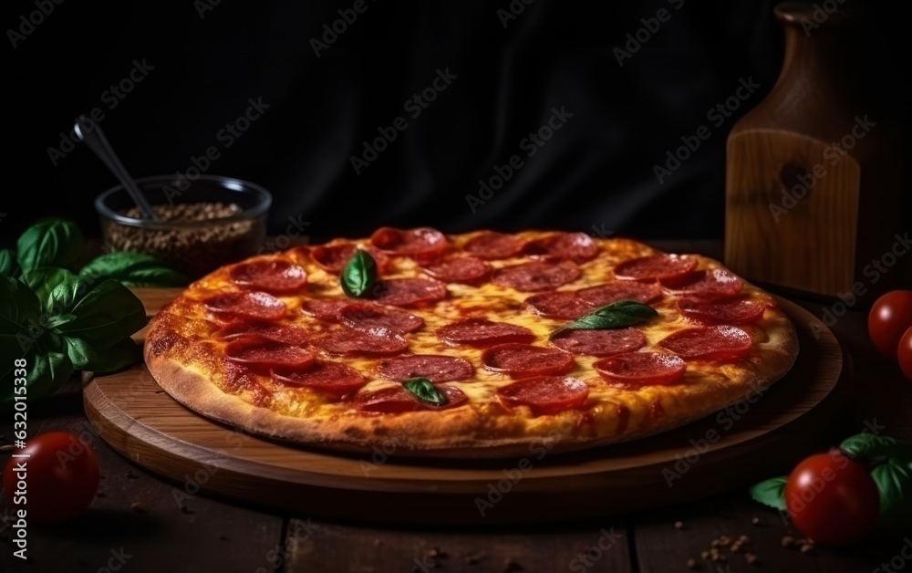 pizza pepperoni on the table
