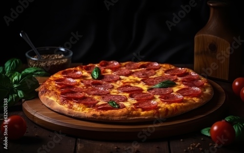 pizza pepperoni on the table