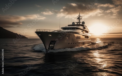 Luxury of superyacht at sea