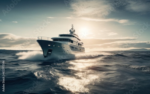 Luxury of superyacht at sea