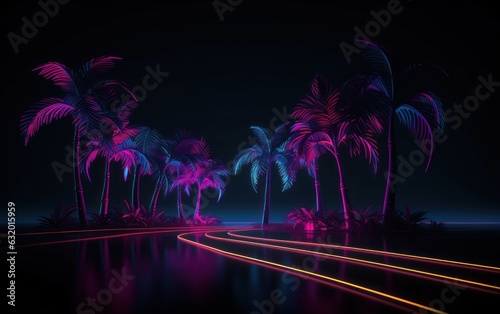 Aesthetic dark wallpaper background, neon light
