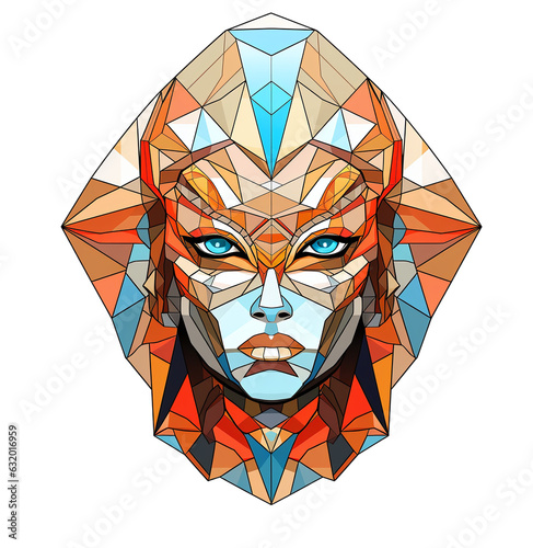 Acemartace polygonal illustration. Transparent Background. Generative AI