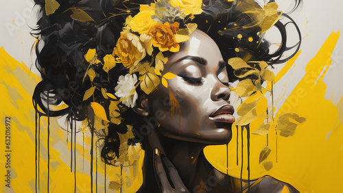 Abstraction of soul connection with nature. Ratio 16;9. Generative AI