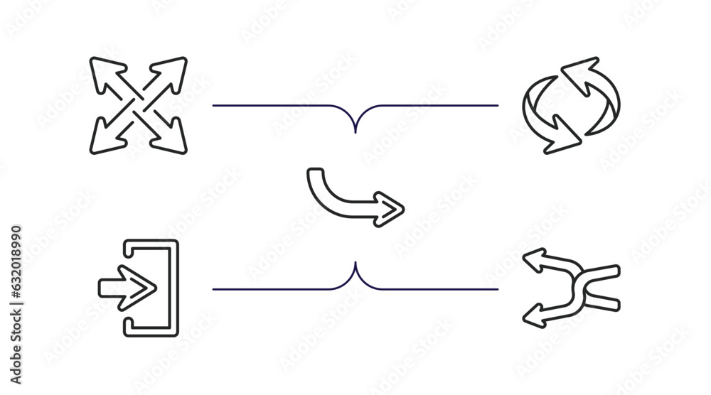 arrows outline icons set. thin line icons such as expad arrows, undo arrow, right direction, enter left, shuffle arrows vector. arrows outline icons set. thin line icons such as expad arrows, undo arrow, right direction, enter left, shuffle arrows vector.