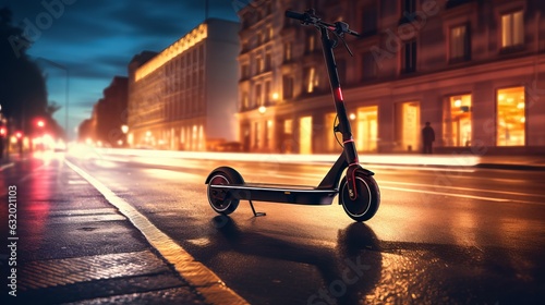 electric scooter on the road generative ai